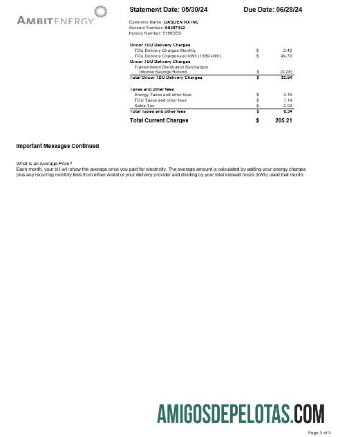 imprimível Modelo Word e PDF de projeto de lei de serviços públicos de energia da Ambit dos EUA 3
